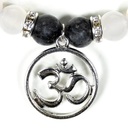 Bracelet Labradorite / Agate blanche avec om 0