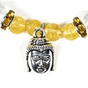 Bracelet Citrine / Cristal de roche avec Bouddha 0