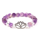 Bracelet Améthyste chevron/Cristal de roche lotus 0