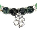 Bracelet Jaspe kambaba / Aventurine avec trèfle 0