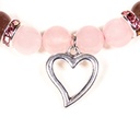 Bracelet Quartz rose / Quartz fraise avec coeur 0