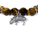 Bracelet Oeil de tigre / Quartz rutile avec éléphant 0
