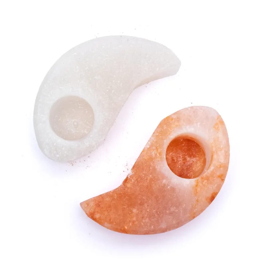 Bougeoir en cristal de sel yin yang 1