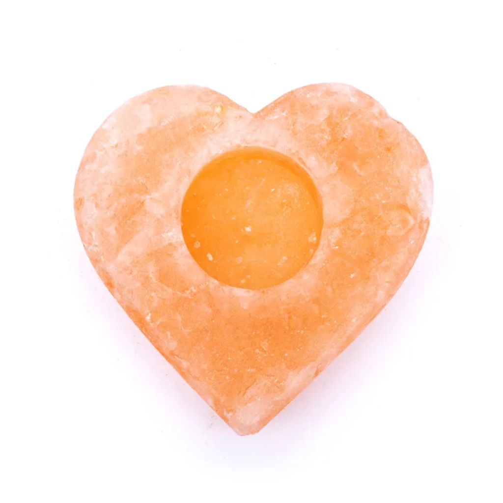 Bougeoir en cristal de sel coeur 1