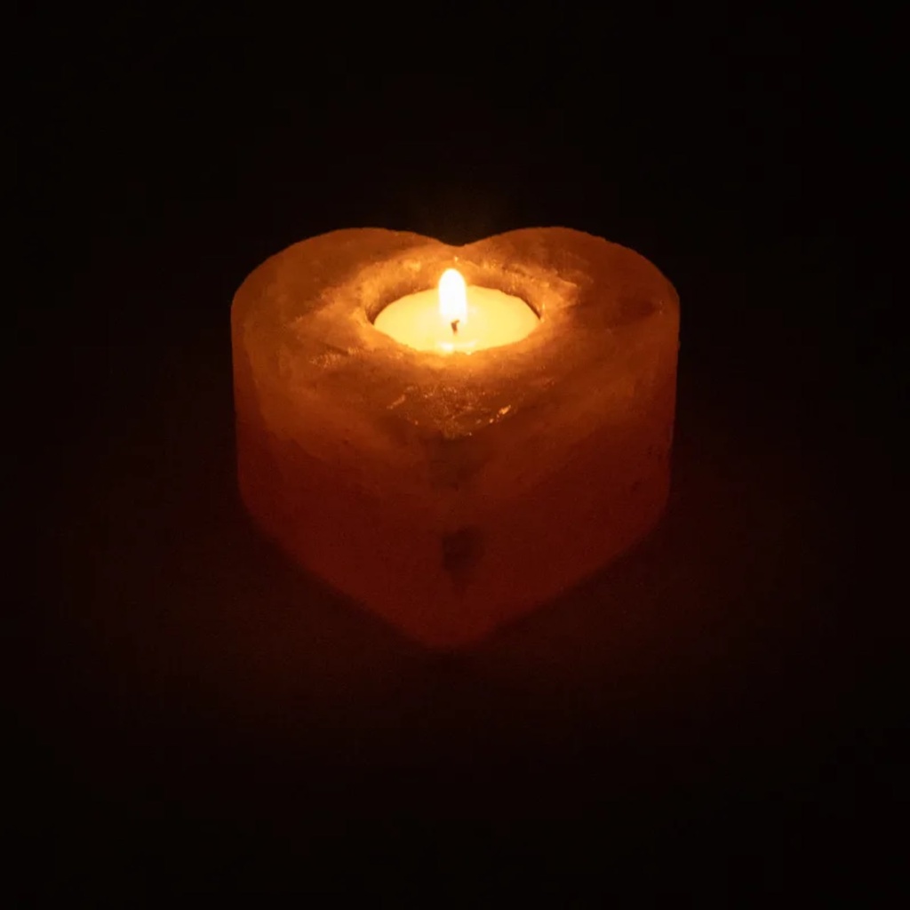 Bougeoir en cristal de sel coeur 3