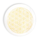 Porte-encens en sélénite fleur de vie ronde 0
