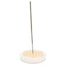 Porte-encens en sélénite fleur de vie ronde 2