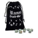 Aigue marine Oracle Rune  dans un sac de velours 1