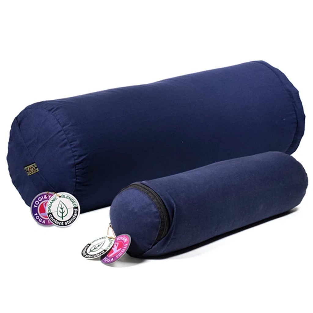 Mini bolster / traversin bleu foncé coton BIO (OCS) 0