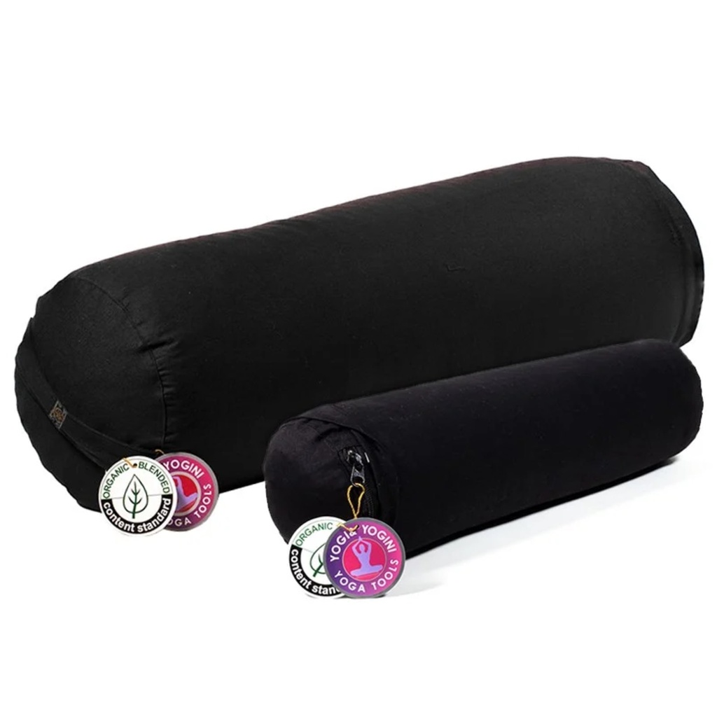 Mini bolster / traversin noir coton BIO (OCS) 1