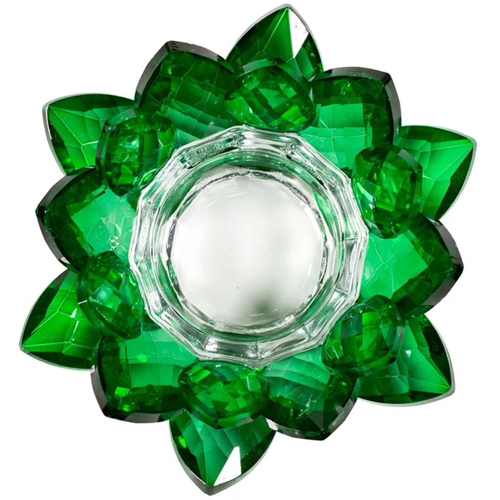 Bougeoir Lotus cristal vert 0