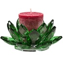Bougeoir Lotus cristal vert 1