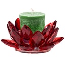 Bougeoir Lotus cristal rouge 1