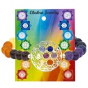 Bracelet 7 chakra avec Fleur de Vie élastique 0
