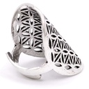 Bague fleur de vie en laiton couleur argent 0