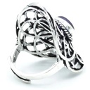 Bague graine de vie couleur argent améthyste 0