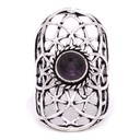 Bague graine de vie couleur argent améthyste 1