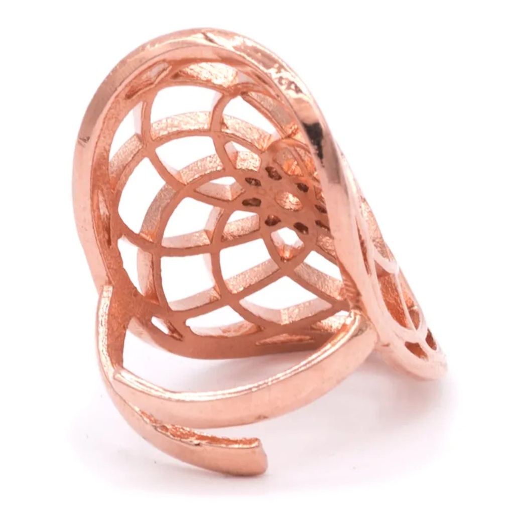 Bague graine de la vie laiton couleur cuivre 0
