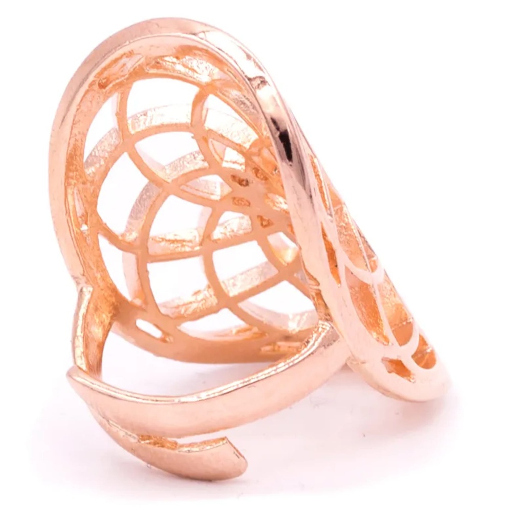 Bague graine de la vie en laiton couleur or rose 0