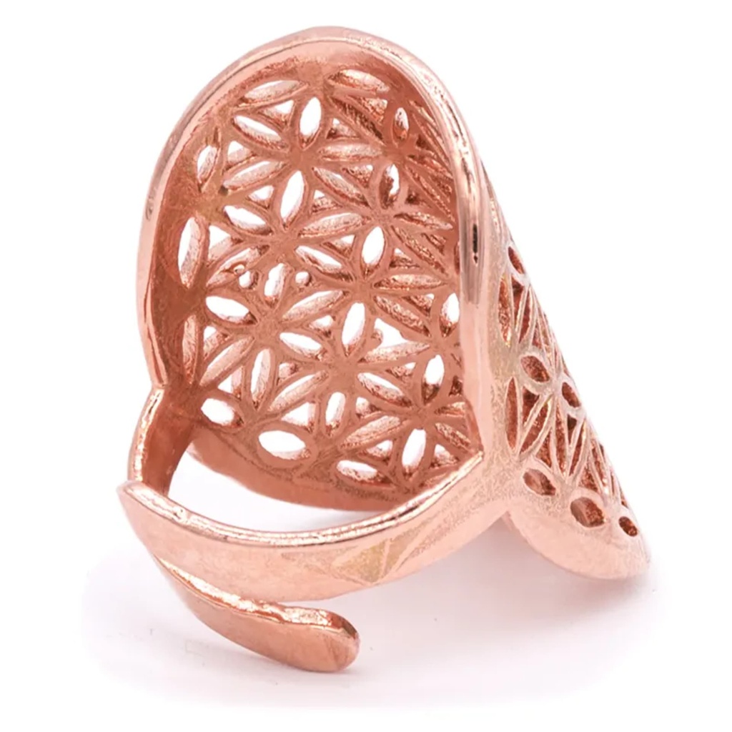 Bague fleur de vie en laiton couleur cuivre 0