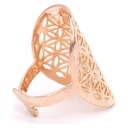 Bague fleur de vie en laiton couleur or rose 0