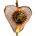 Guirlande de coeurs - toile de jute 0