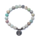 Mala/bracelet en Amazonite élastique avec Bouddha 0
