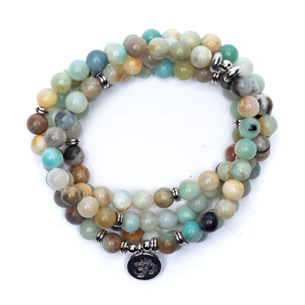 Mala  en Amazonite - élastique - avec Om 2
