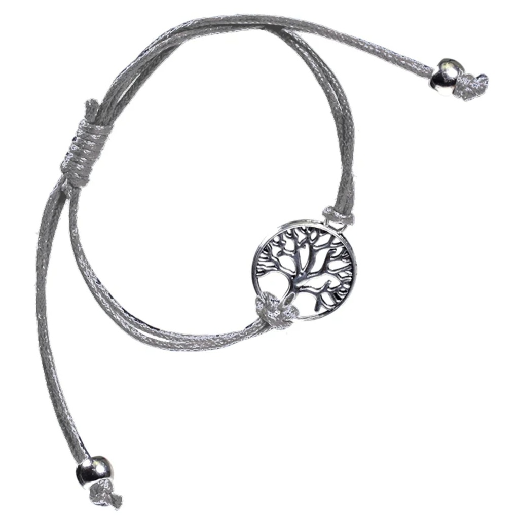 Bracelet Arbre de Vie anthracite ajustable 0