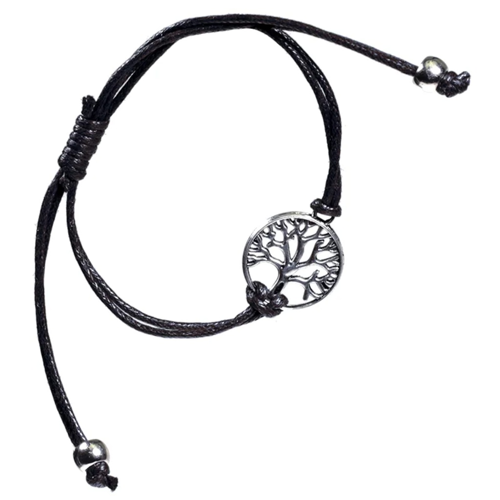 Bracelet Arbre de Vie noir ajustable 0