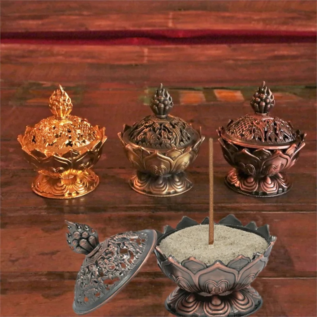 Brûleur d’encens Lotus couleur cuivre 0