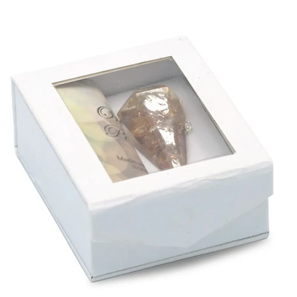 Orgonite Pendule Citrine pointe à facette 0