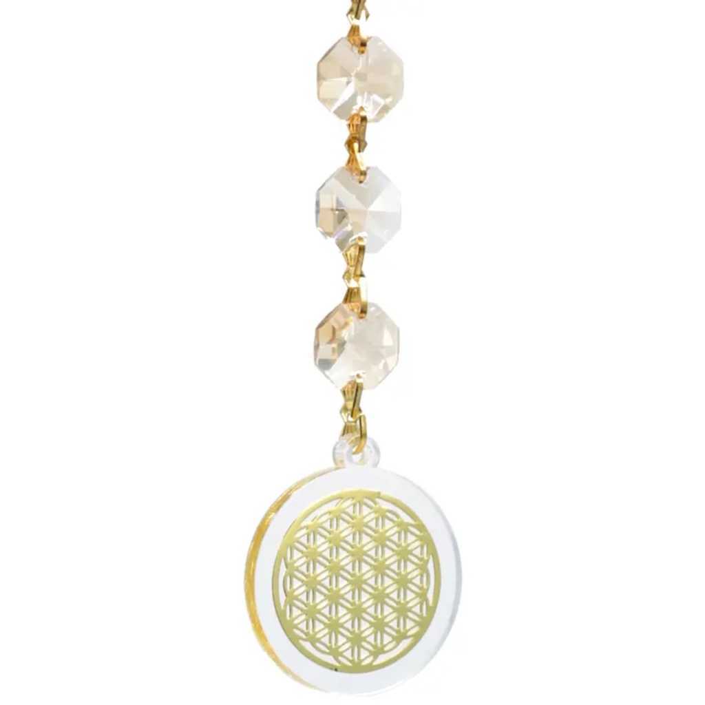 Feng Shui Fleur de vie couleur champagne 1