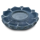 Bougeoir/brûle encens lotus en pierre ollaire gris 0