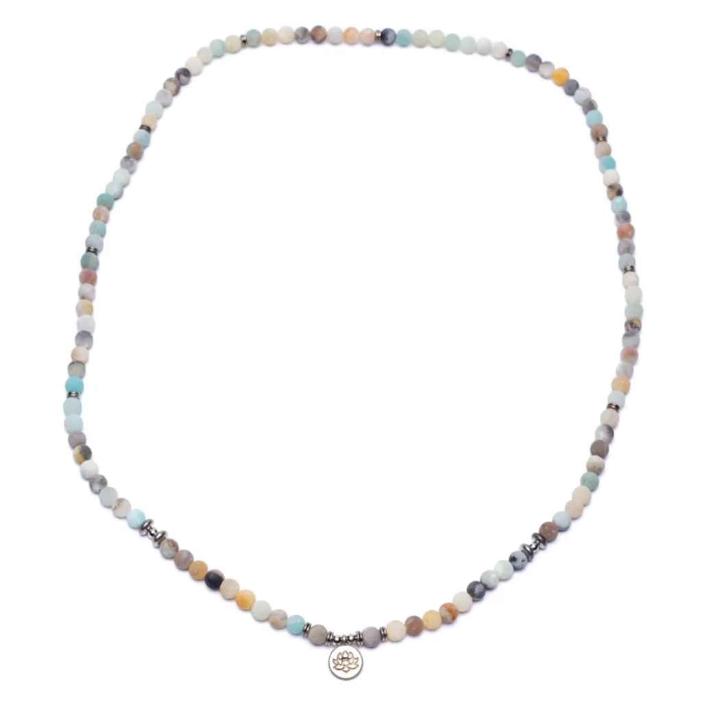 Mala en Amazonite - élastique - avec lotus 1