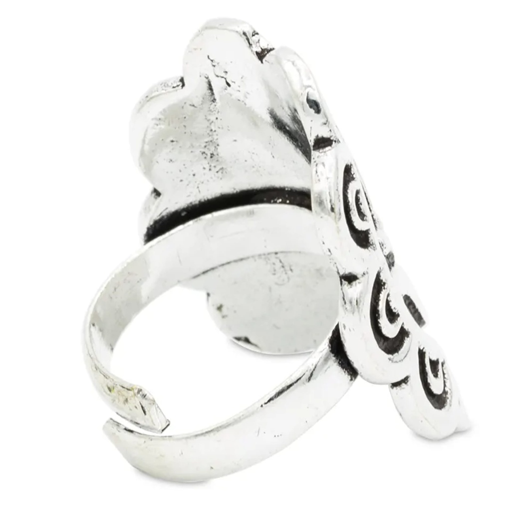 Anneau OM laiton couleur argent 0