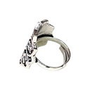 Anneau lotus laiton couleur argent 0
