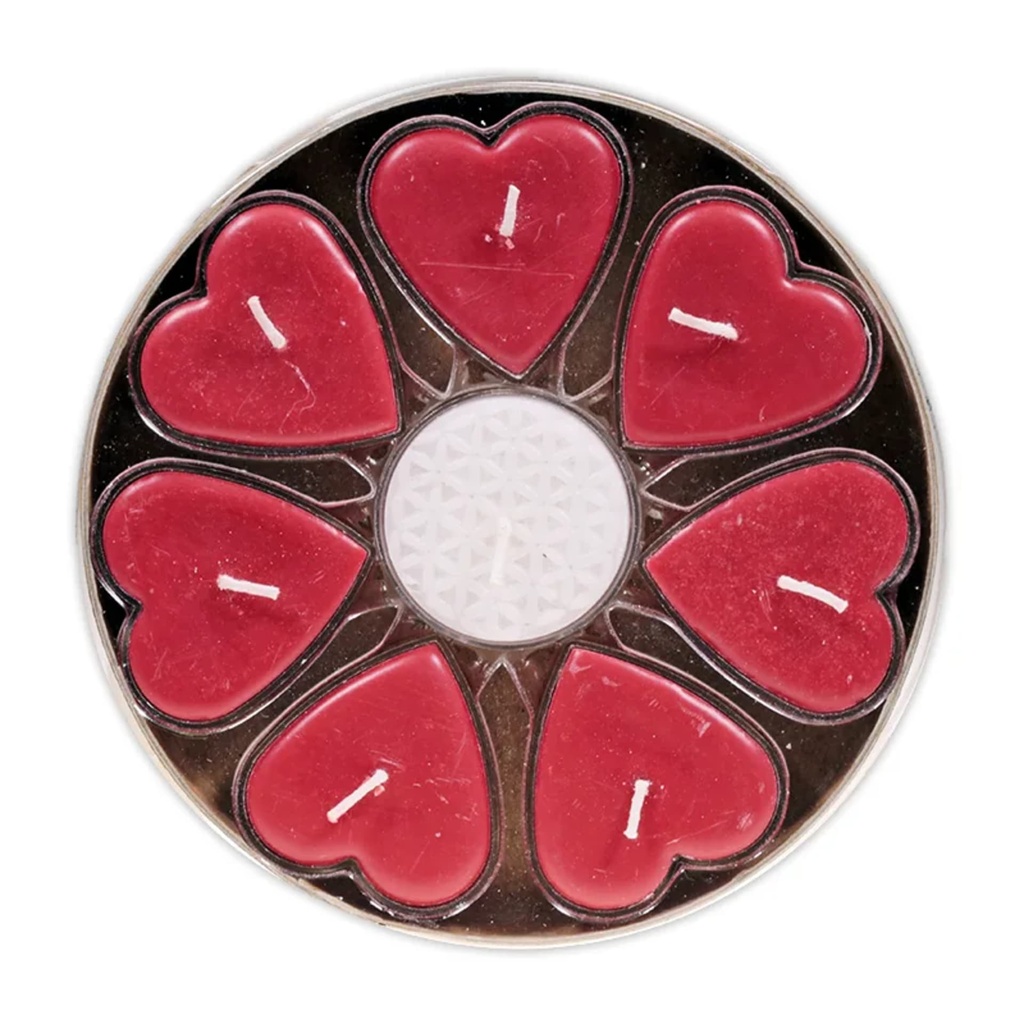 Bougie coeur stéarine Rose 0