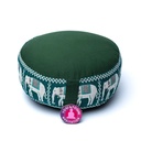 Coussin méditation vert avec éléphants 0