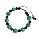 Bracelet turquoise et agate noir ajustable 0