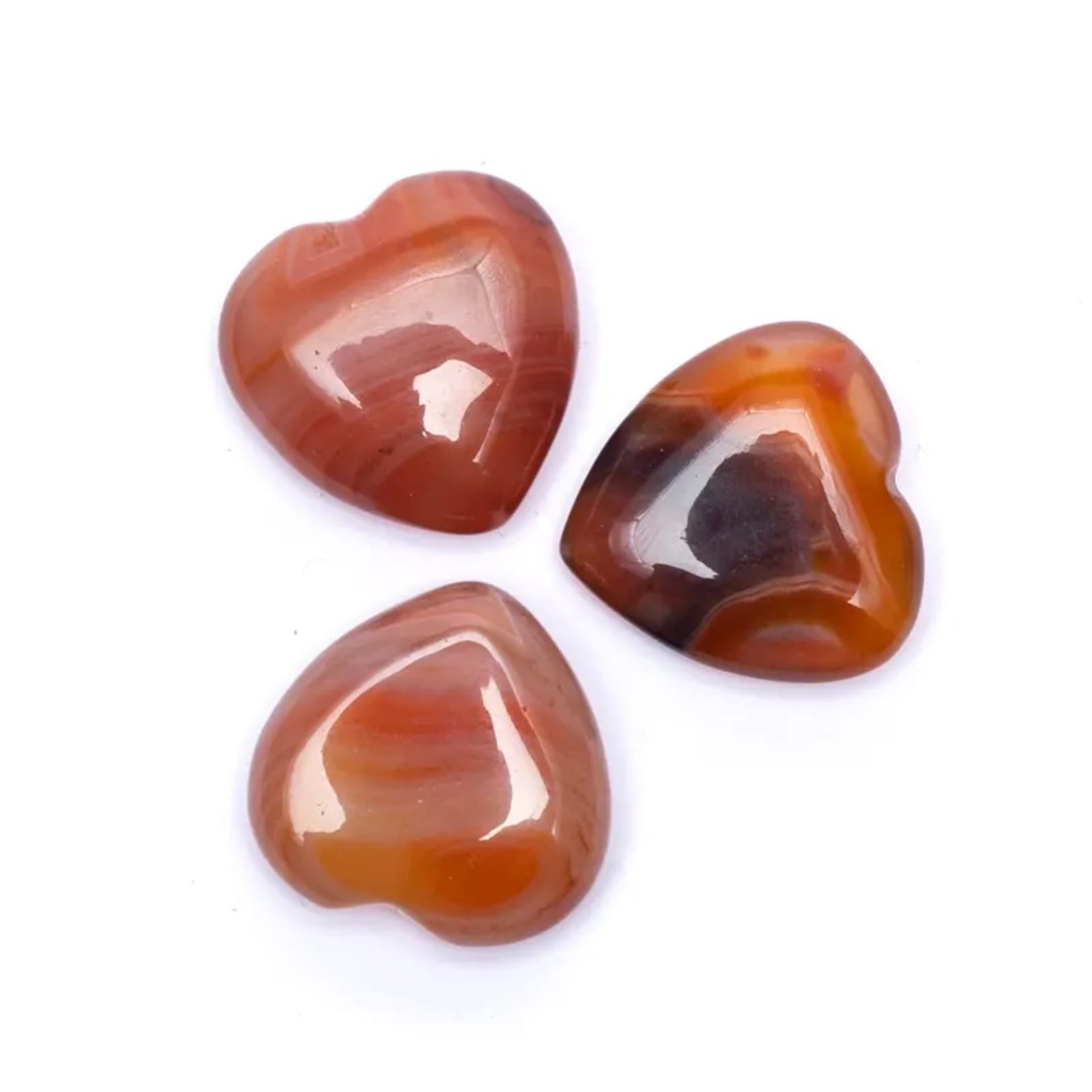Pierres de souci coeurs Cornaline 0