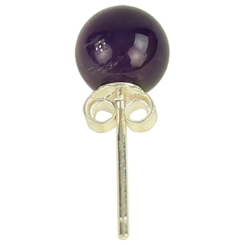 Boucles d’oreille Améthyste clou argent 925 0