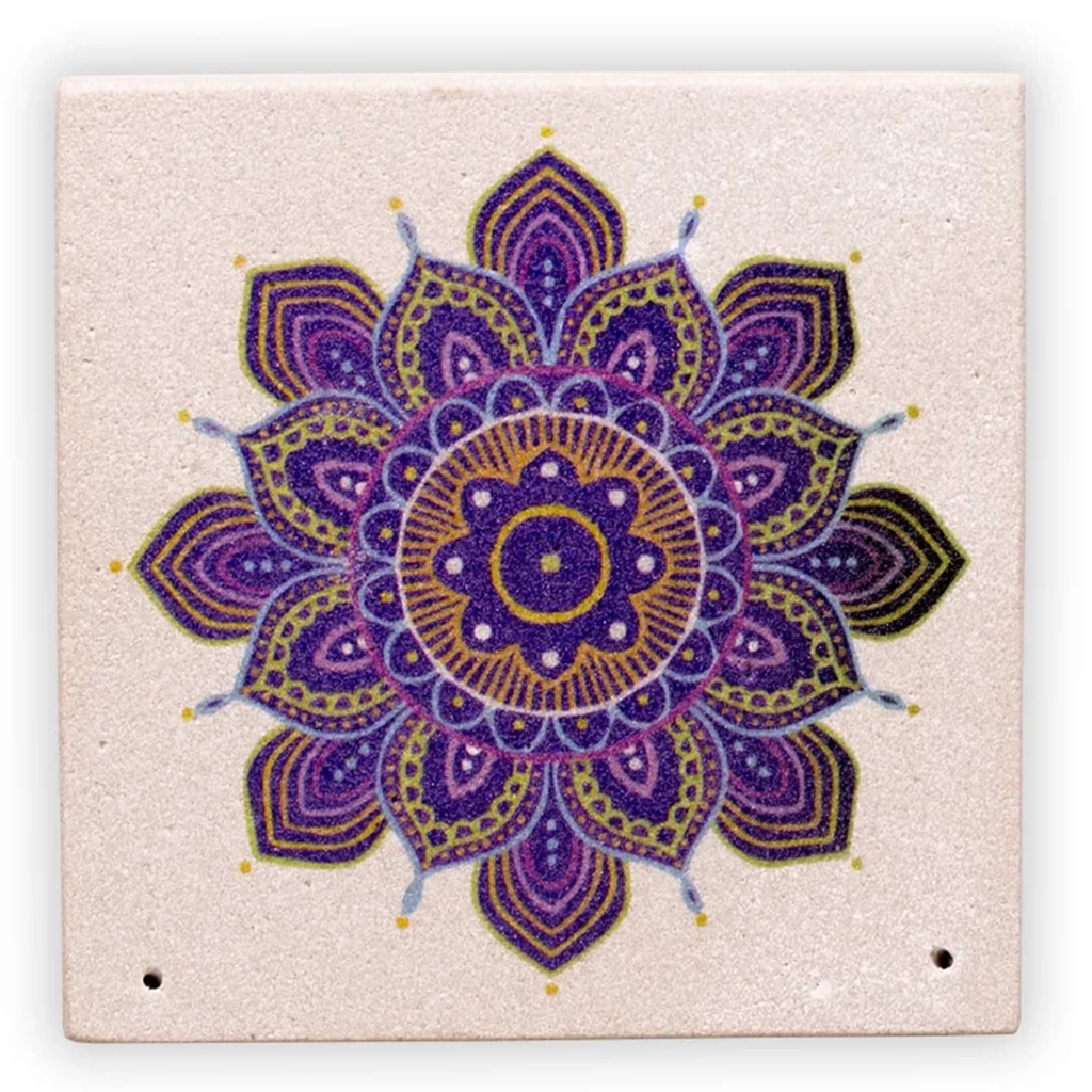 Brule encens en grès fleur mandala 0