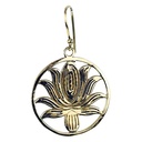 Boucles d'oreilles Lotus laiton doré 0