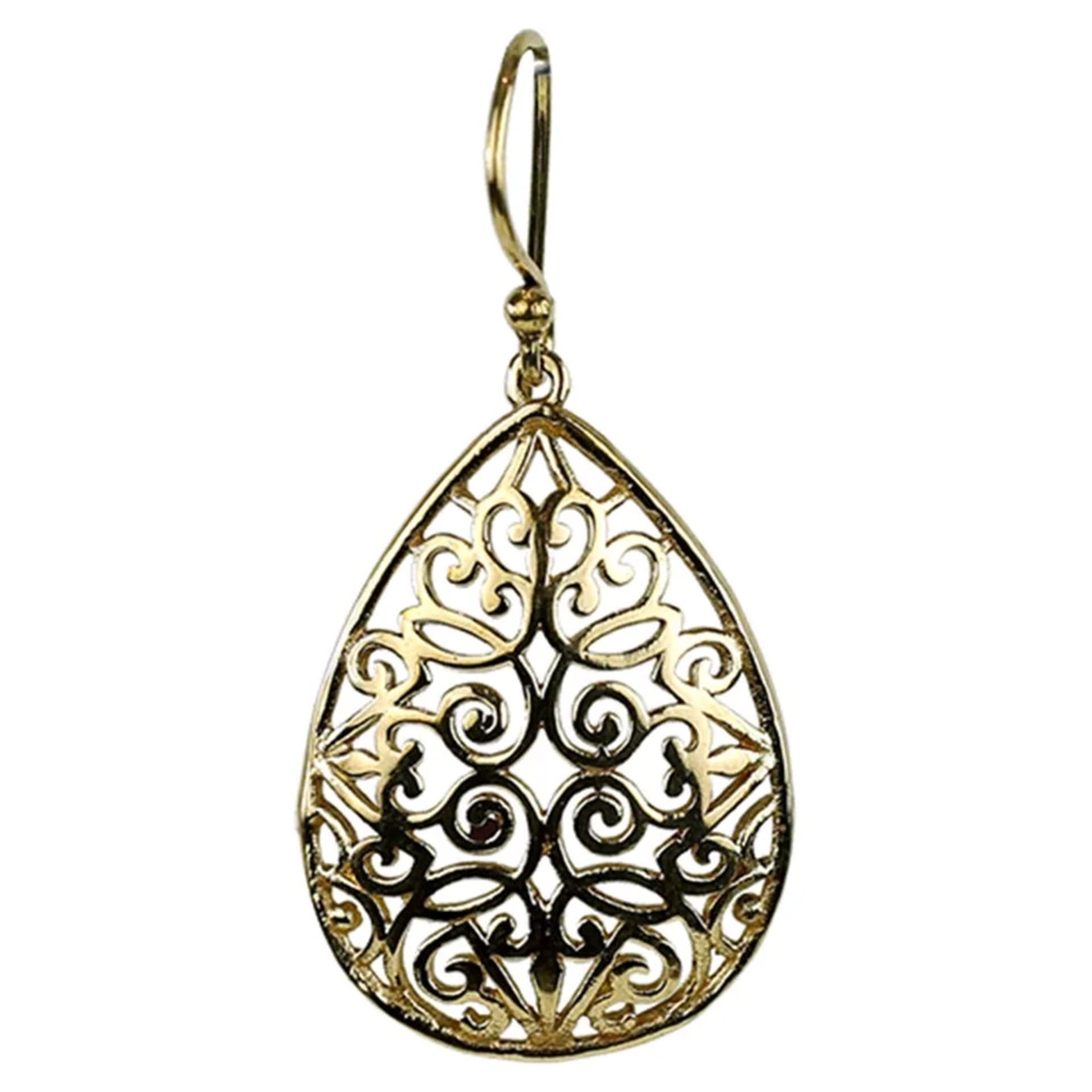 Boucles d'oreilles en forme de larmes laiton doré 0