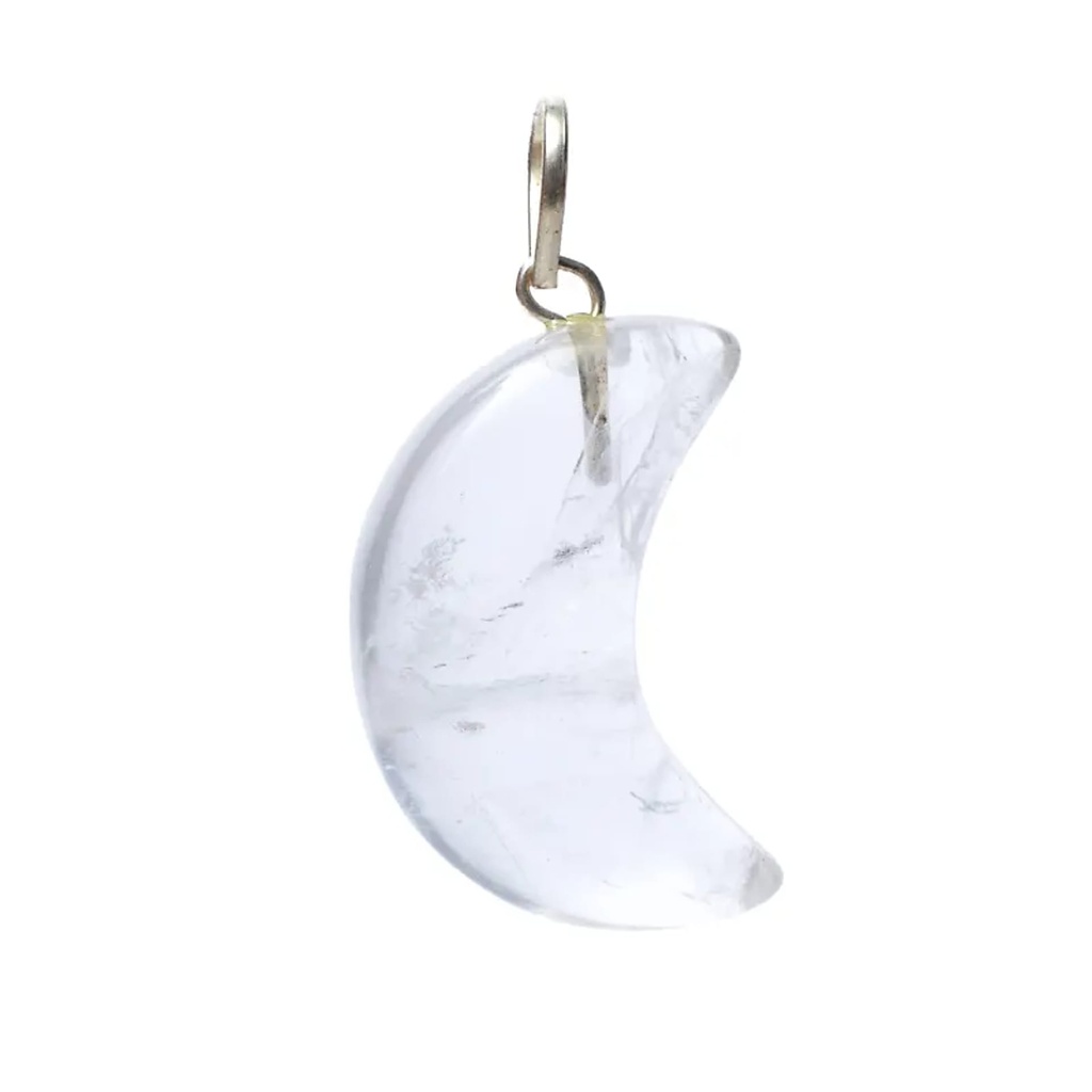 Pendentif en Cristal de Roche en forme de lune 1