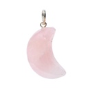 Pendentif en quartz rose forme de lune 0