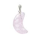 Pendentif en quartz rose forme de lune 1