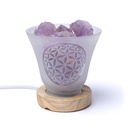 Lampe gemme fleur de vie avec câble et LED 1