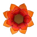 Bougeoir Lotus rose-orange bord or 0